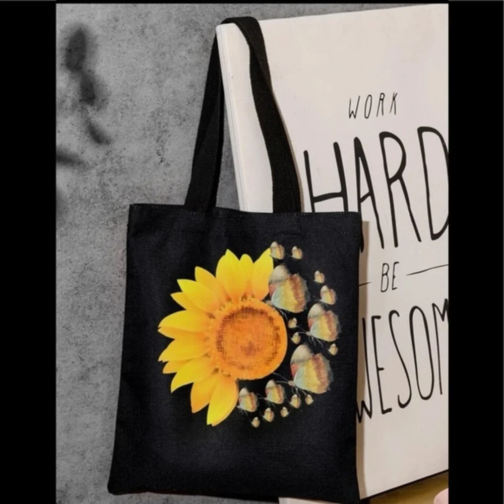 Sunflower Graphic Shopping Bag - Picture 1 of 6